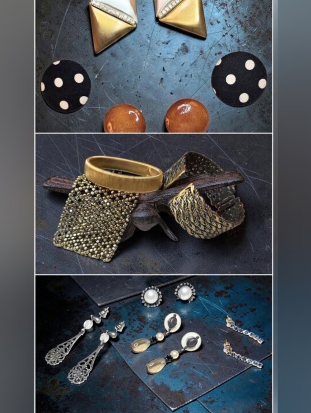 Vintage Earrings And Bracelet Jewelry Bundle - 10 Pcs